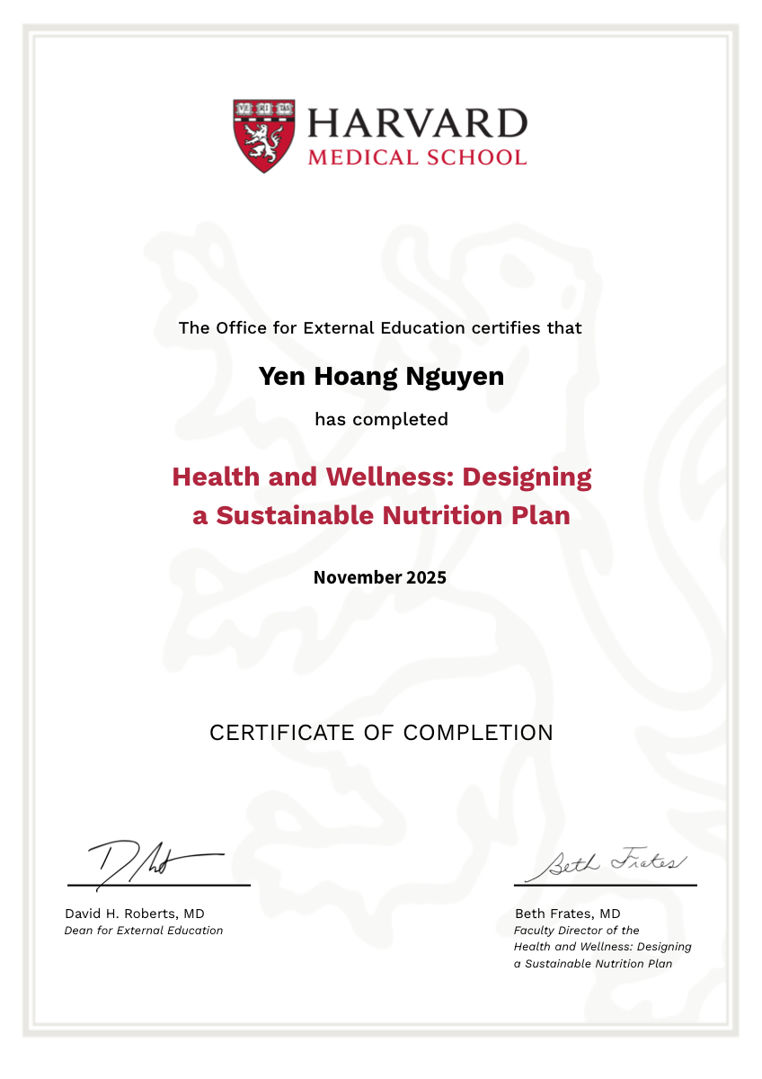 Harvard Medical School - Health and Wellness Certificate