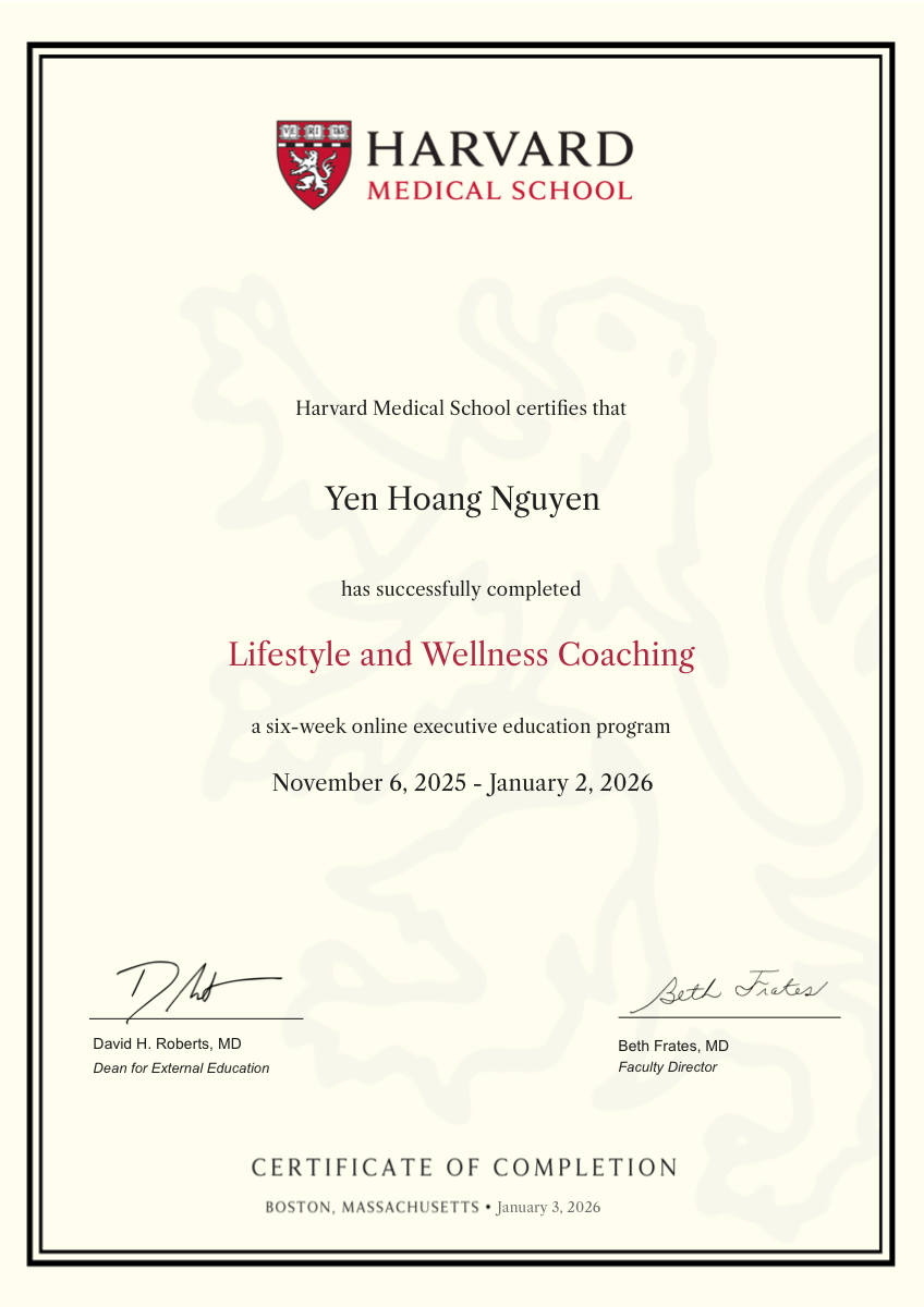 Harvard Medical School - Lifestyle and Wellness Coaching Certificate